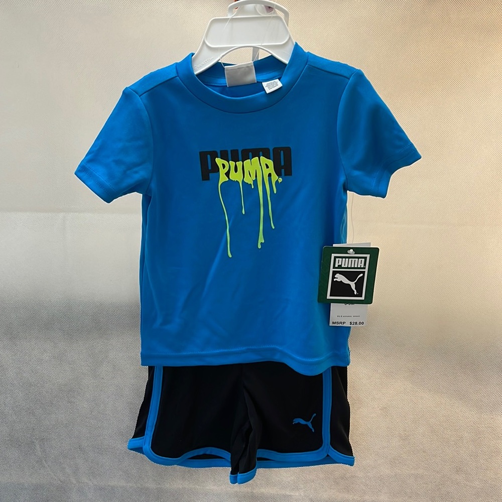 New with Tags Boys Puma Short Shirt Set Color Spring Break size 6-9 Months